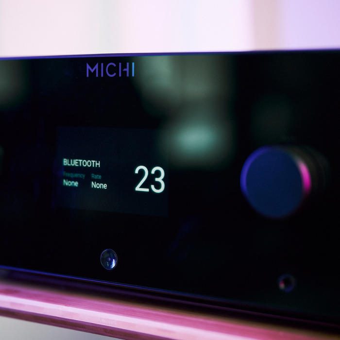 Michi X5 Integrated amp in TMRs listening room