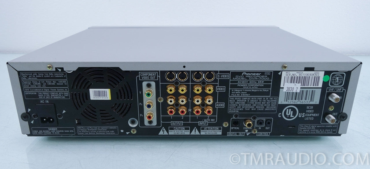 Pioneer Elite DVR-7000 DVD Reference Recorder Player