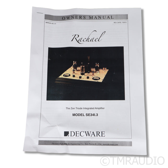 Decware Audio Zen Triode SE34I.3 "Rachael" Tube Integrated Amplifier; Upgrades