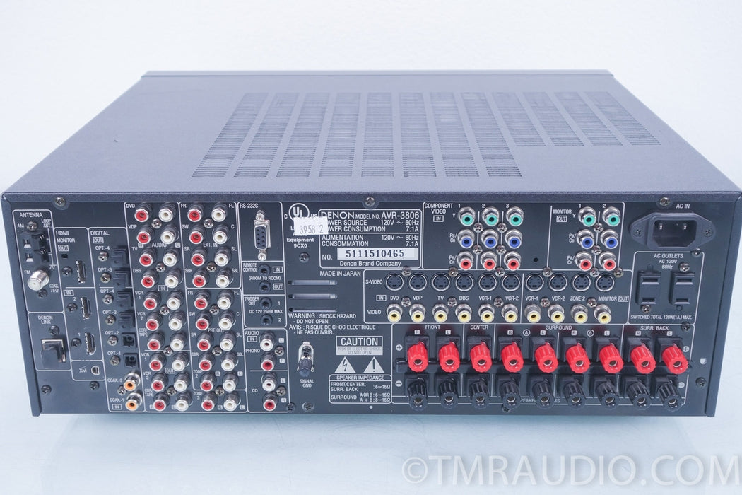Denon AVR-3806 7.1 Channel A/V Surround Receiver Dolby Digital EX DTS-ES