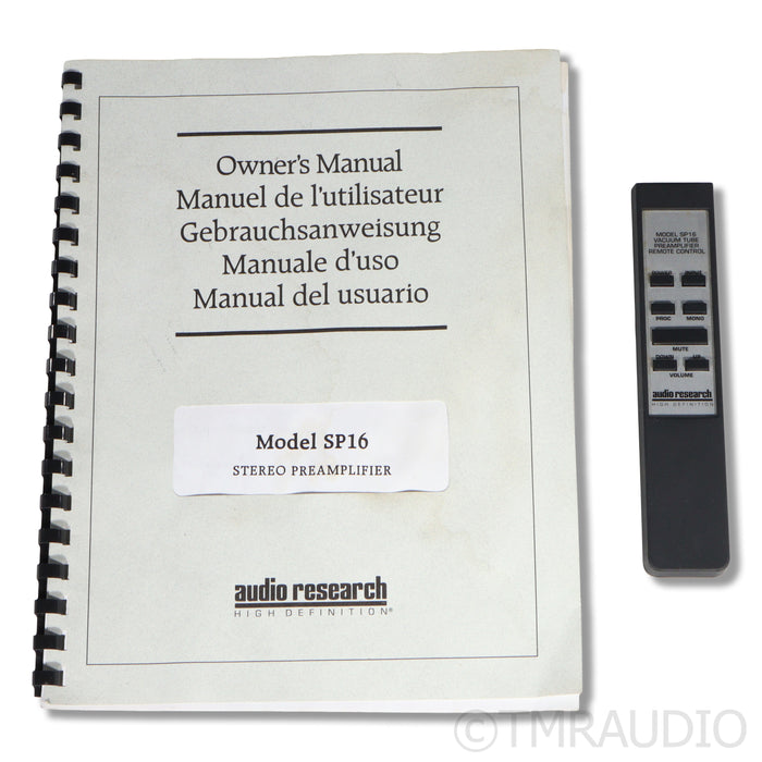 Audio Research SP16 Tube Preamplifier; MM Phono