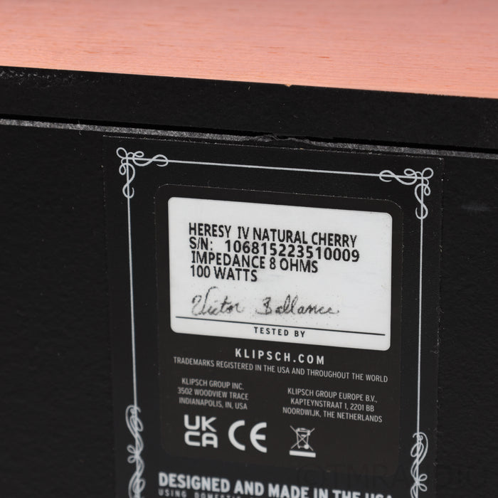Klipsch Heresy IV Floorstanding Speakers