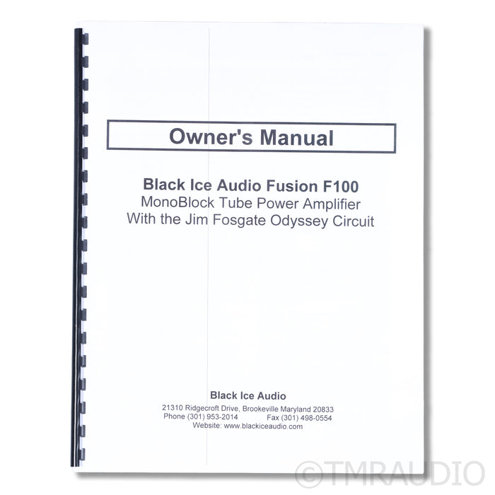 Black Ice Audio Fusion F100 Tube Monoblock Power Amplifiers; Gaia III Footers