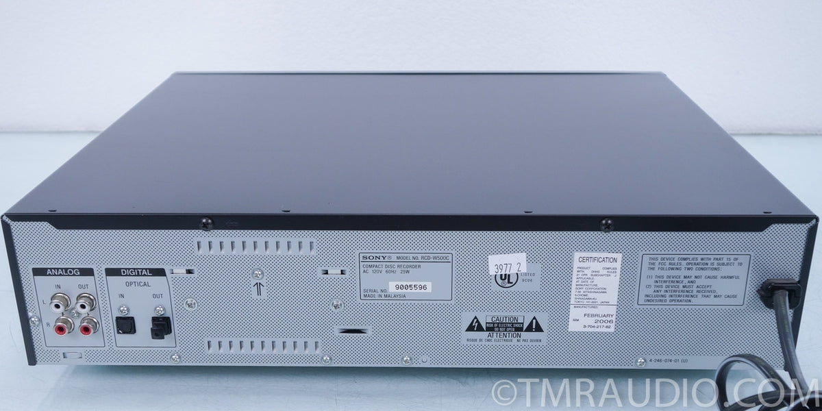 Sony RCD-W500C 5 Disc CD Changer / Recorder — The Music Room