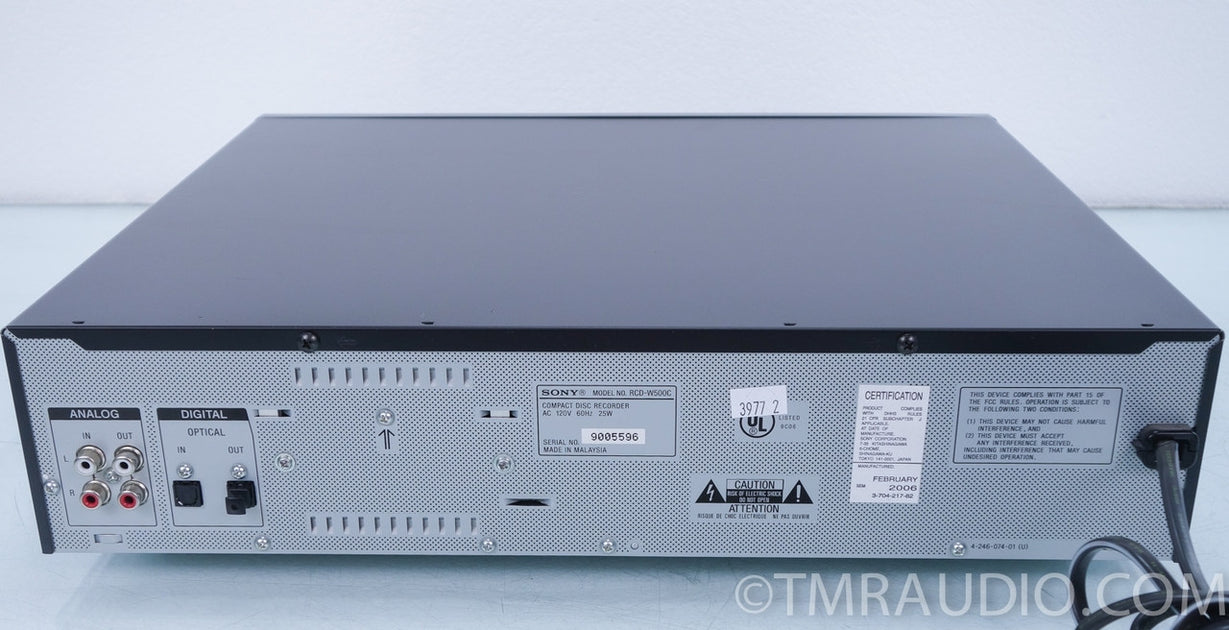 Sony RCD-W500C 5 Disc CD Changer / Recorder — The Music Room
