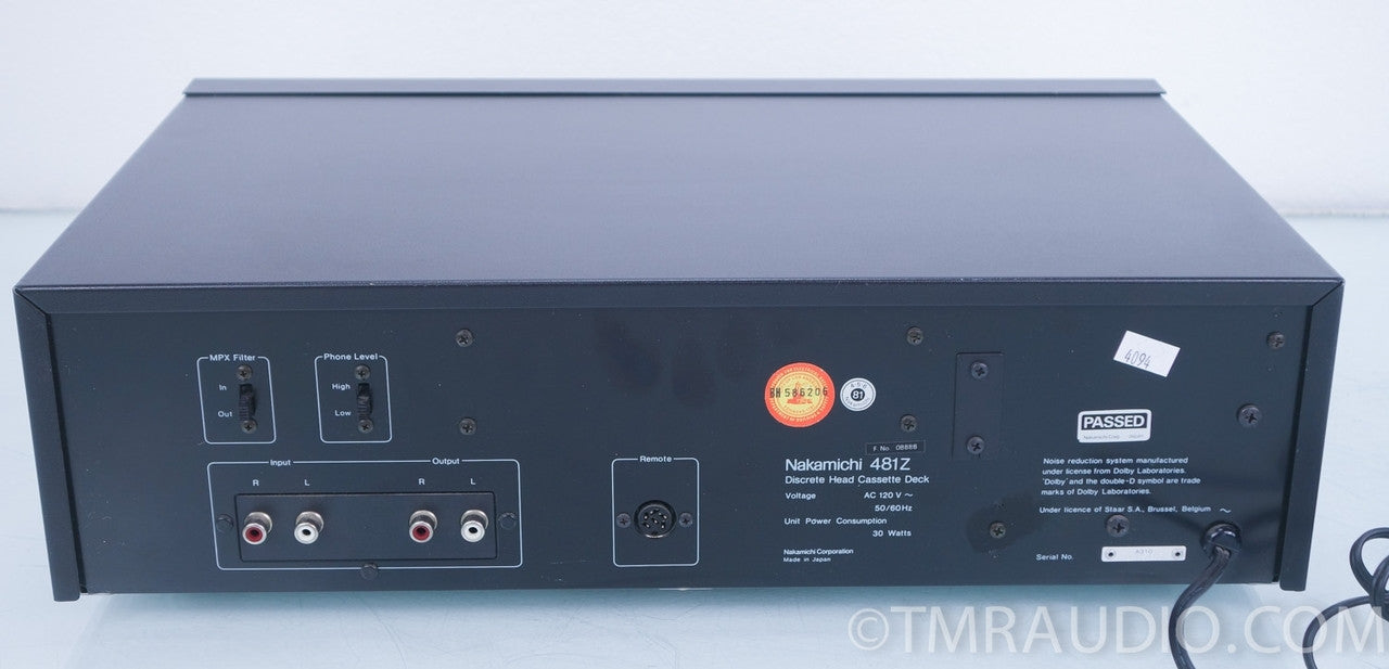Nakamichi 481Z Stereo Cassette Deck / Tape Recorder