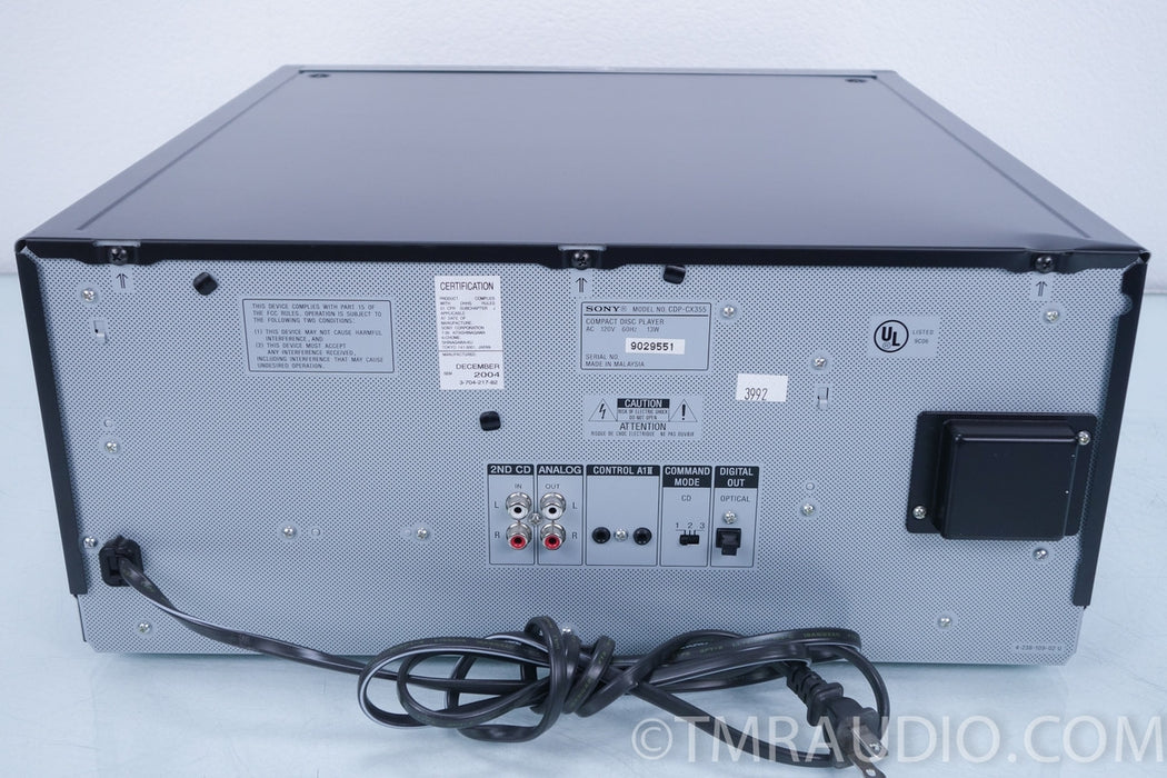 SONY CDP-CX355 300 Compact Disc MEGASTORAGE CD Player Changer Jukebox