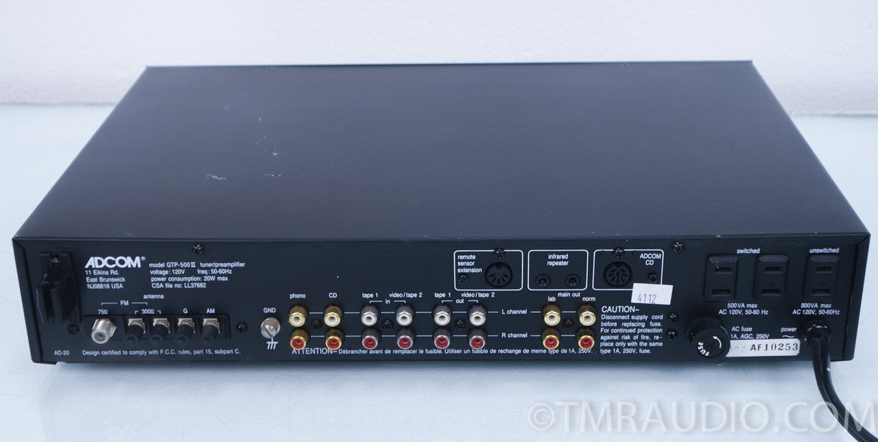Adcom GTP-500 ii Preamplifier / Tuner AS-IS (one channel out)