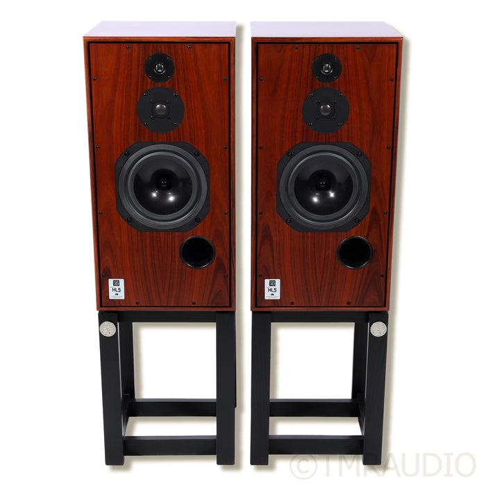 Harbeth SHL5plus XD Bookshelf Speakers; Rosewood; Resonant Woods Stands