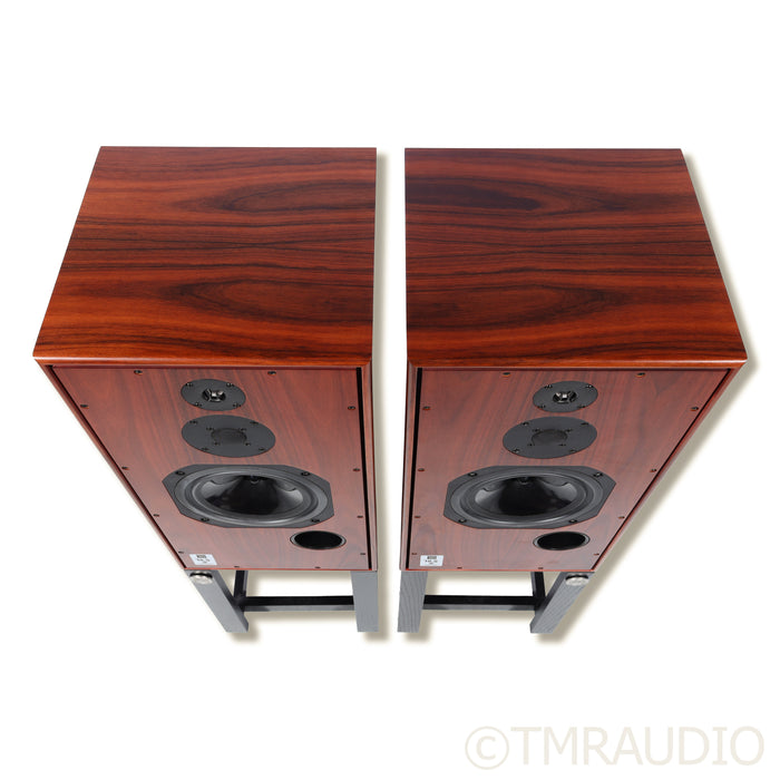 Harbeth SHL5plus XD Bookshelf Speakers; Rosewood; Resonant Woods Stands