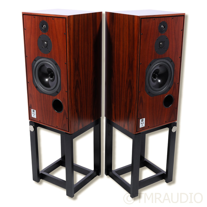 Harbeth SHL5plus XD Bookshelf Speakers; Rosewood; Resonant Woods Stands