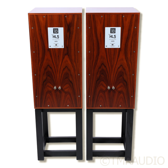 Harbeth SHL5plus XD Bookshelf Speakers; Rosewood; Resonant Woods Stands
