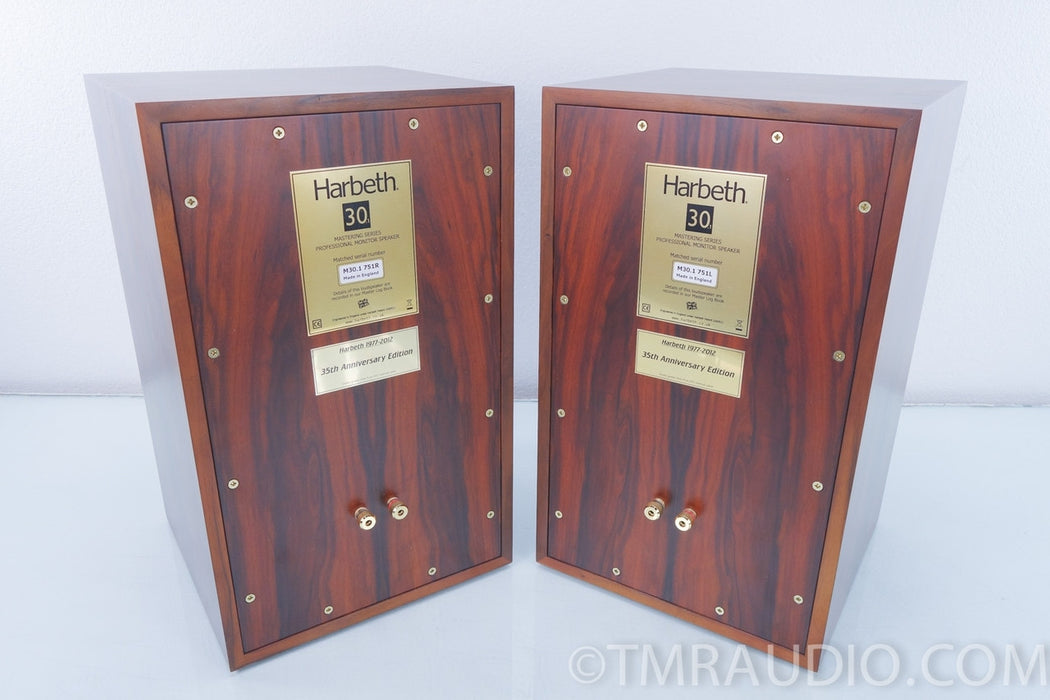 Harbeth M30.1 35th Speakers in Factory Box with Matching Stands