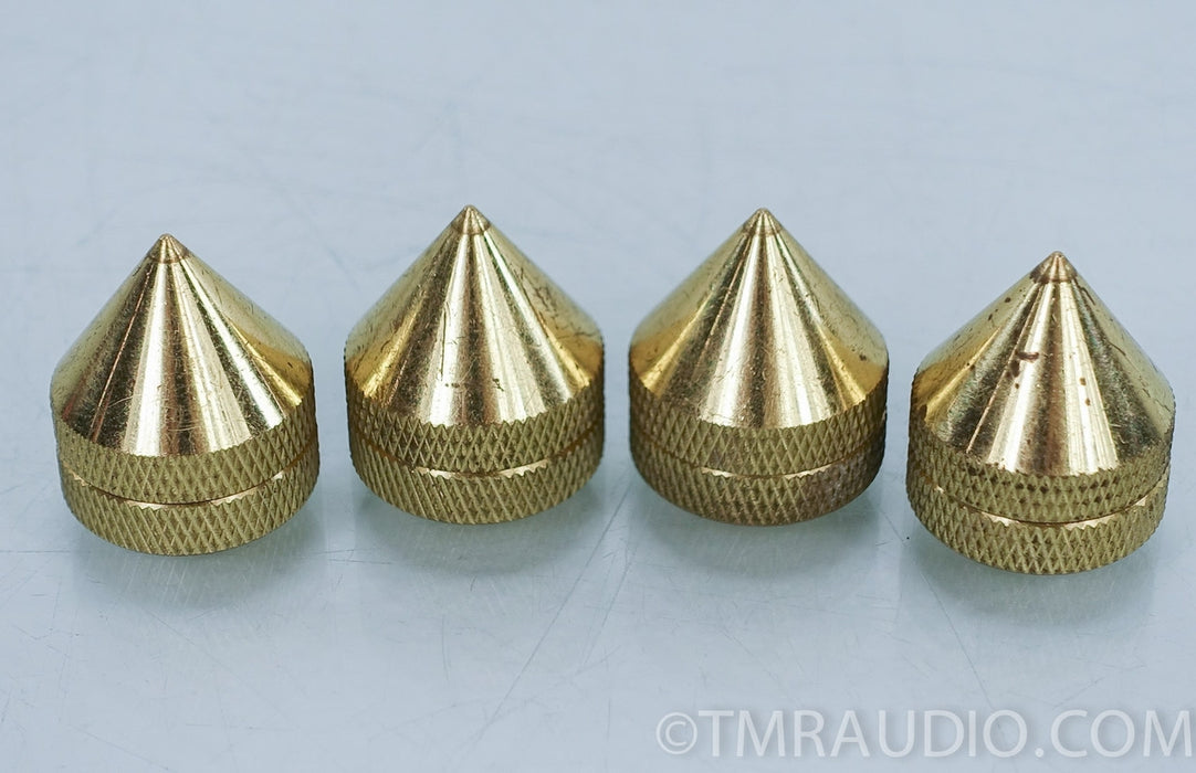 Quad Set of Brass Adjustable Cone Shaped Feet
