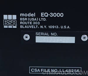 BSR Model EQ-3000 Stereo Frequency Equalizer / Spectrum Analyzer