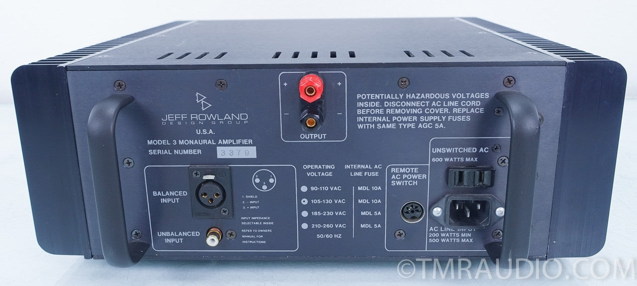 Jeff Rowland Model 3 Monoblock Amplifier Pair