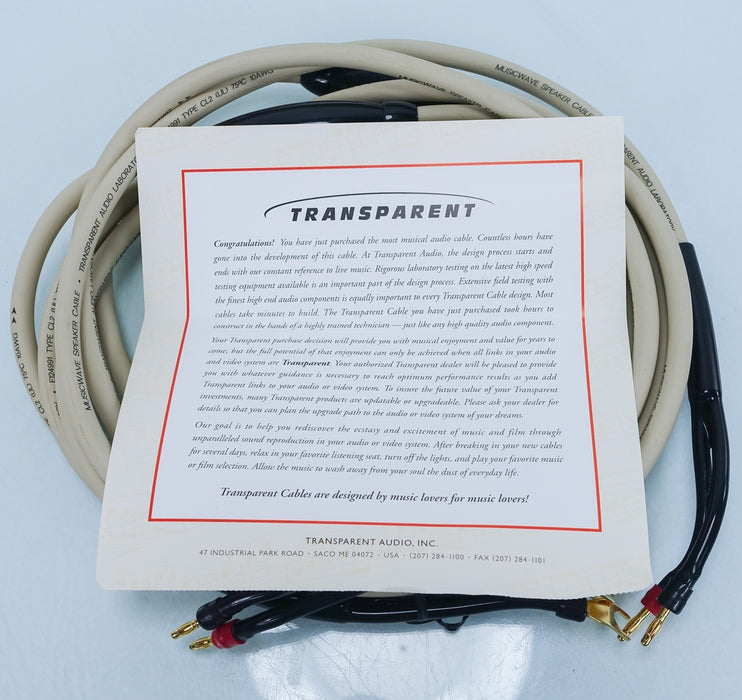 Transparent MusicWave Speaker Cables