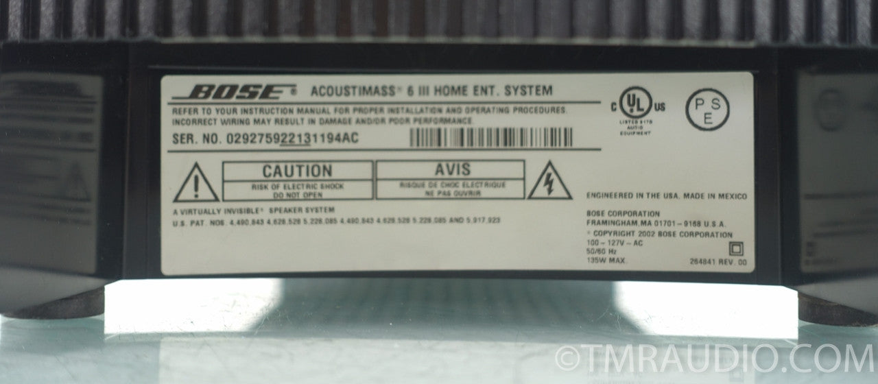 Bose Acoustimass 6 Series III Speaker System w/ Brackets