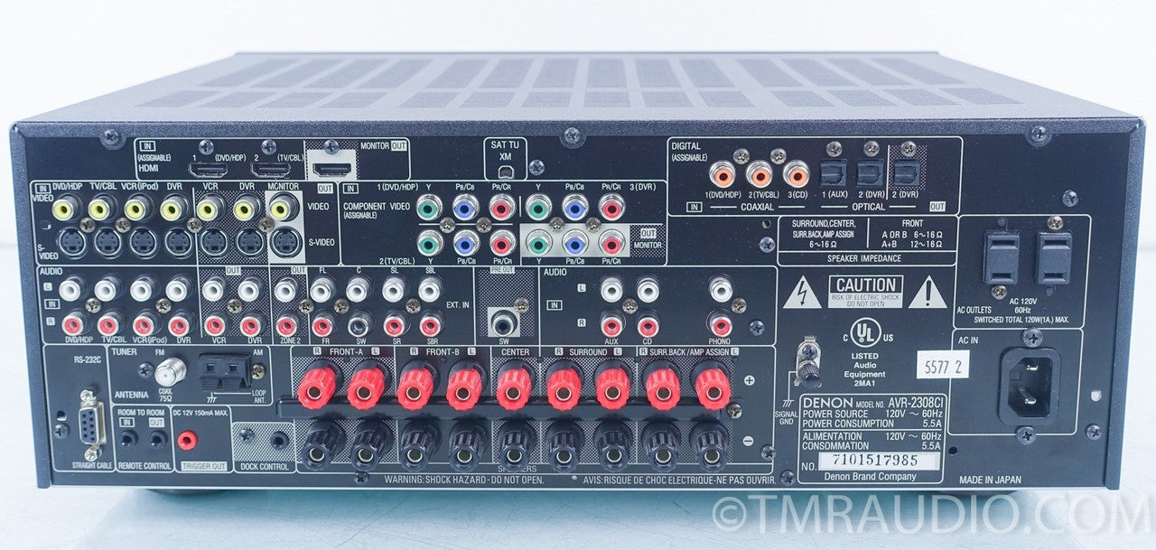 Denon AVR 2308CI 7.1 Channel 700 Watt Receiver HDMI, 2 Zones