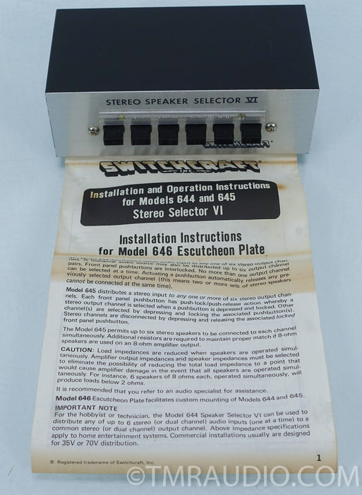 Switchcraft VI Vintage Speaker Switcher NEW in Factory Box