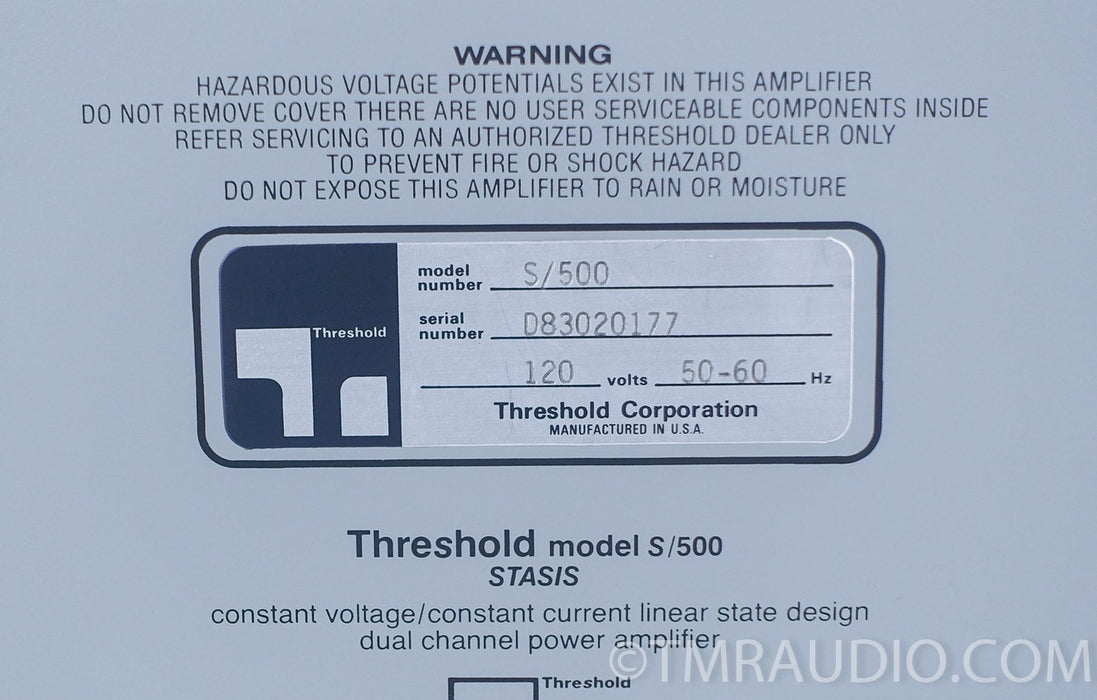 Threshold S/500 Stereo Power Amplifier in Factory Box