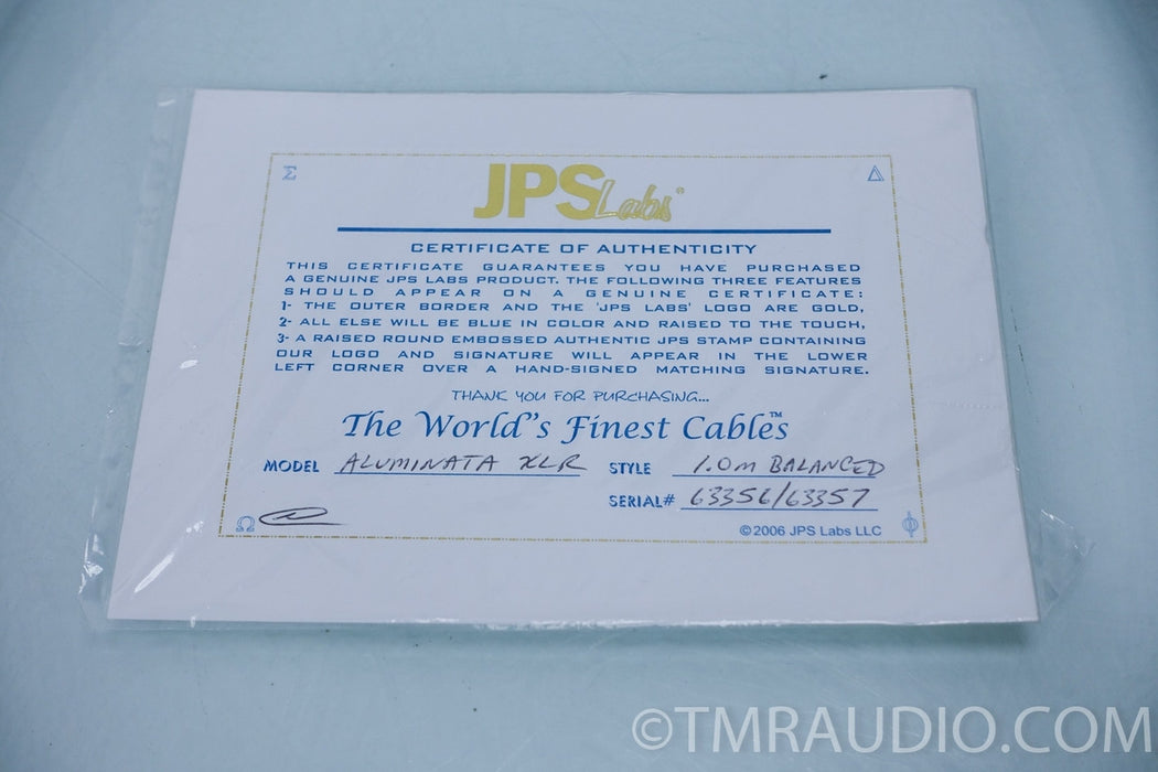 JPS Aluminata XLR Cables