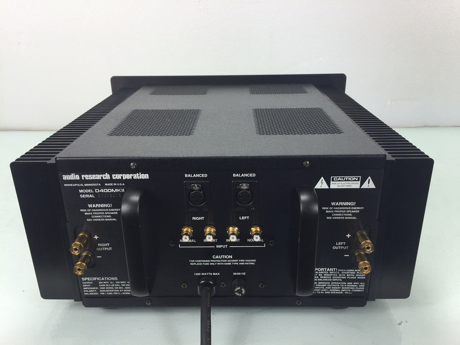 Audio Research D400 MkII Power Amplifier in Factory Box