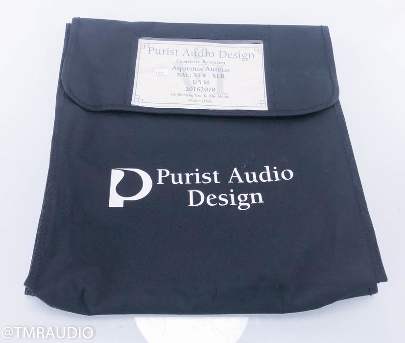 Purist Audio Design Aqueous Aureus Luminist Revision XLR Cables