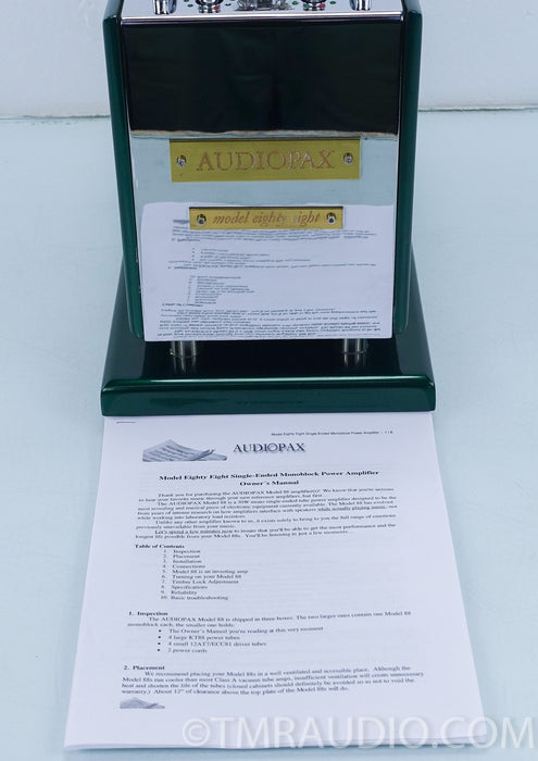 Audiopax Model 88 Eighty Eight Mono Tube Amplifiers