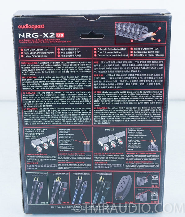 AudioQuest NRG-X2 2-Pole AC Power Cable (C17) in Factory Box