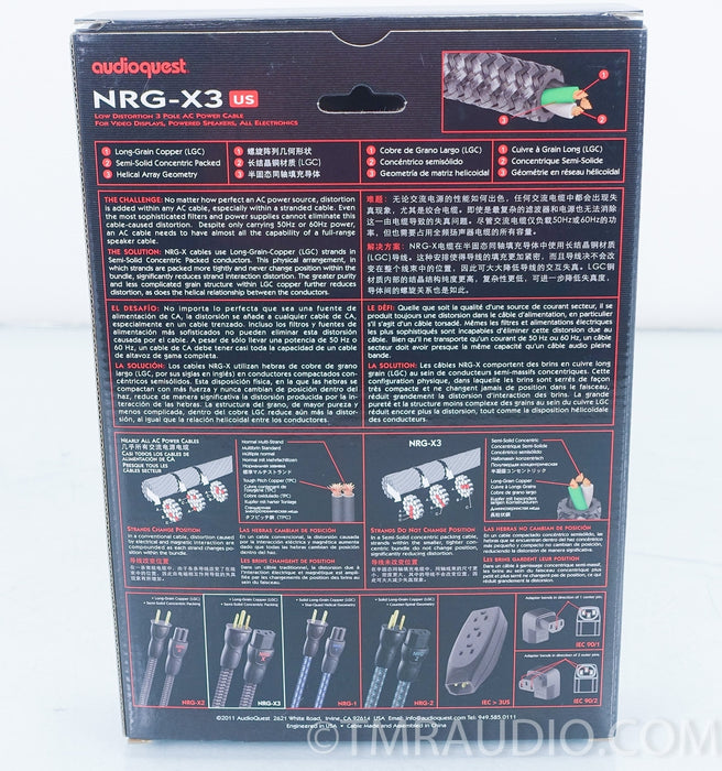 Audioquest NRG-X3 3' Power Cable in Factory Box