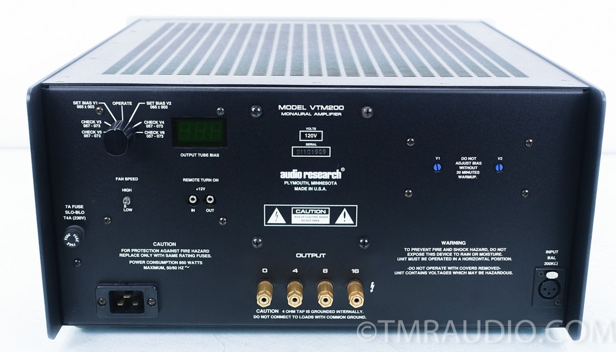 Audio Research VTM200 Tube Monoblock Amplifiers