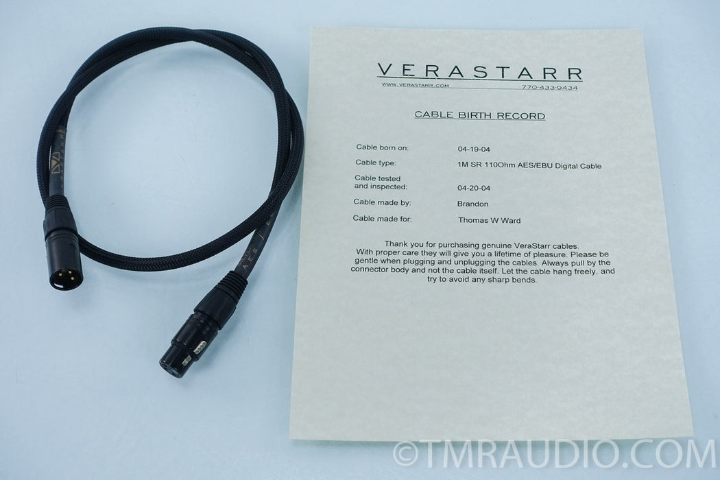Verastarr Silver Reference 110 ohm AES/EBU 1m Digital Interconnect / Cable