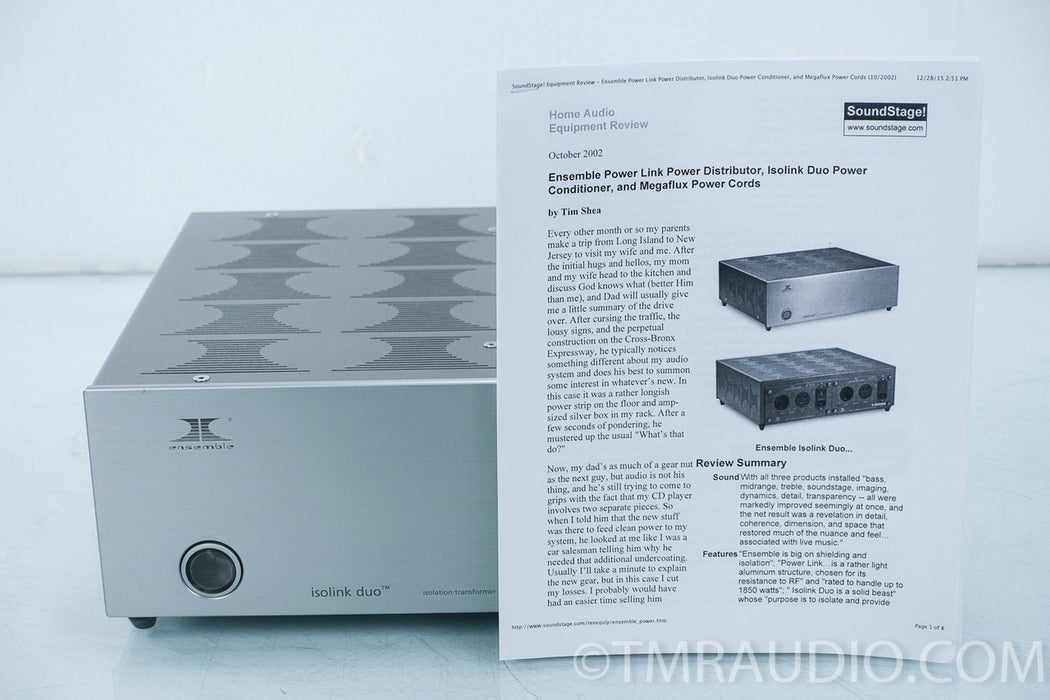 Ensemble Isolink Duo Isolation Transformer / Power Conditioner