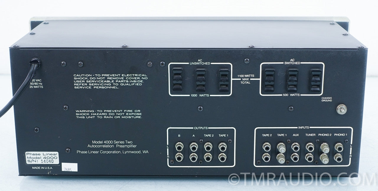 Phase Linear Model 4000 Series Two Vintage Preamplifier