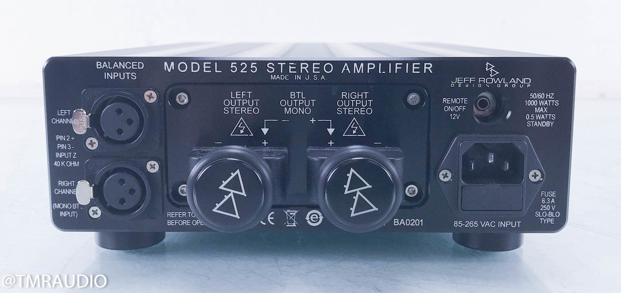Jeff Rowland Model 525 Stereo Power Amplifier (Balanced)