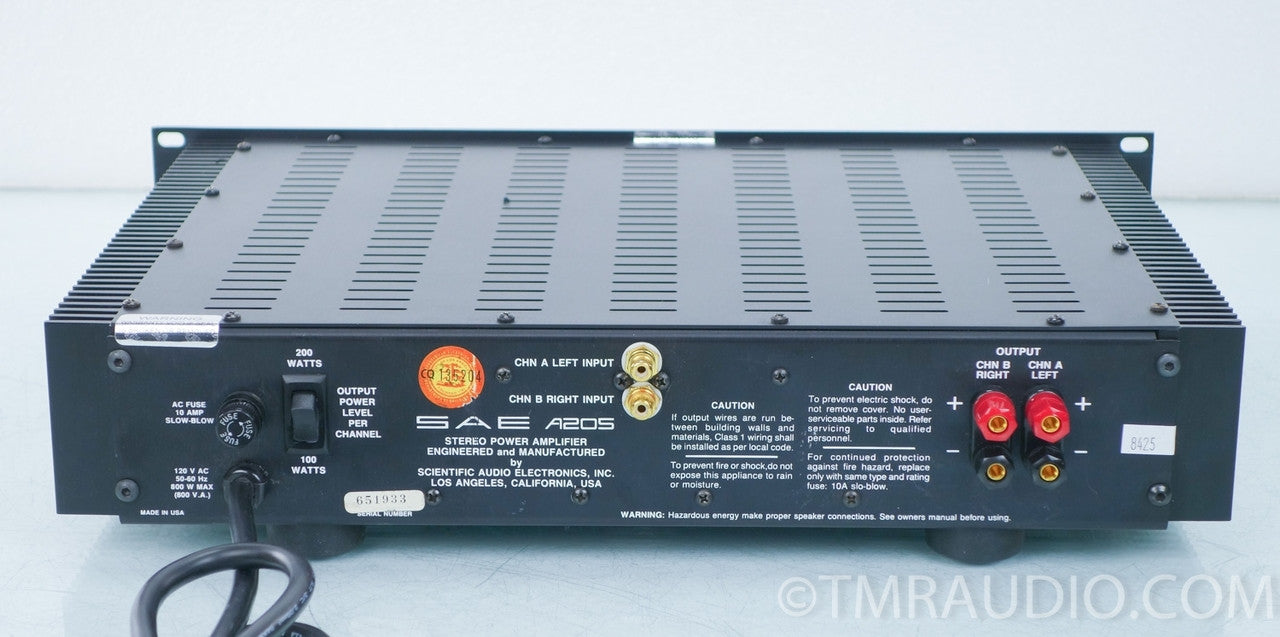 SAE A205 Vintage Stereo Power Amplifier