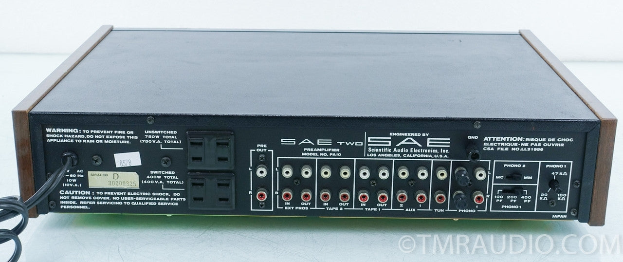 SAE TWO PA10 Vintage Preamplifier w/ Phono