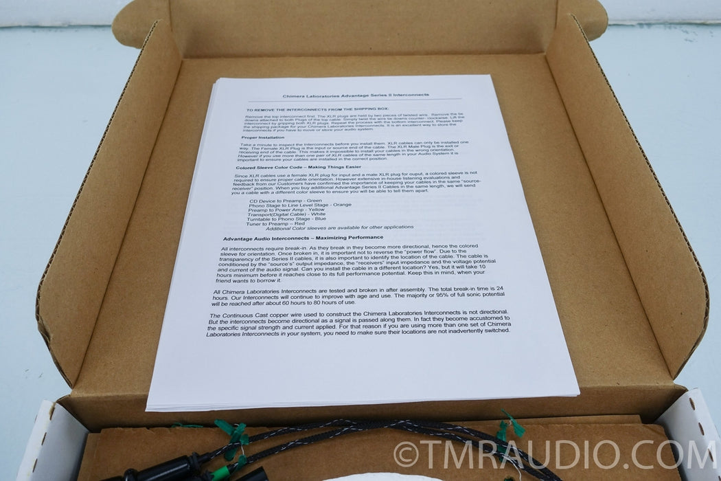 Chimera Labs Advantage Series II XLR Cables