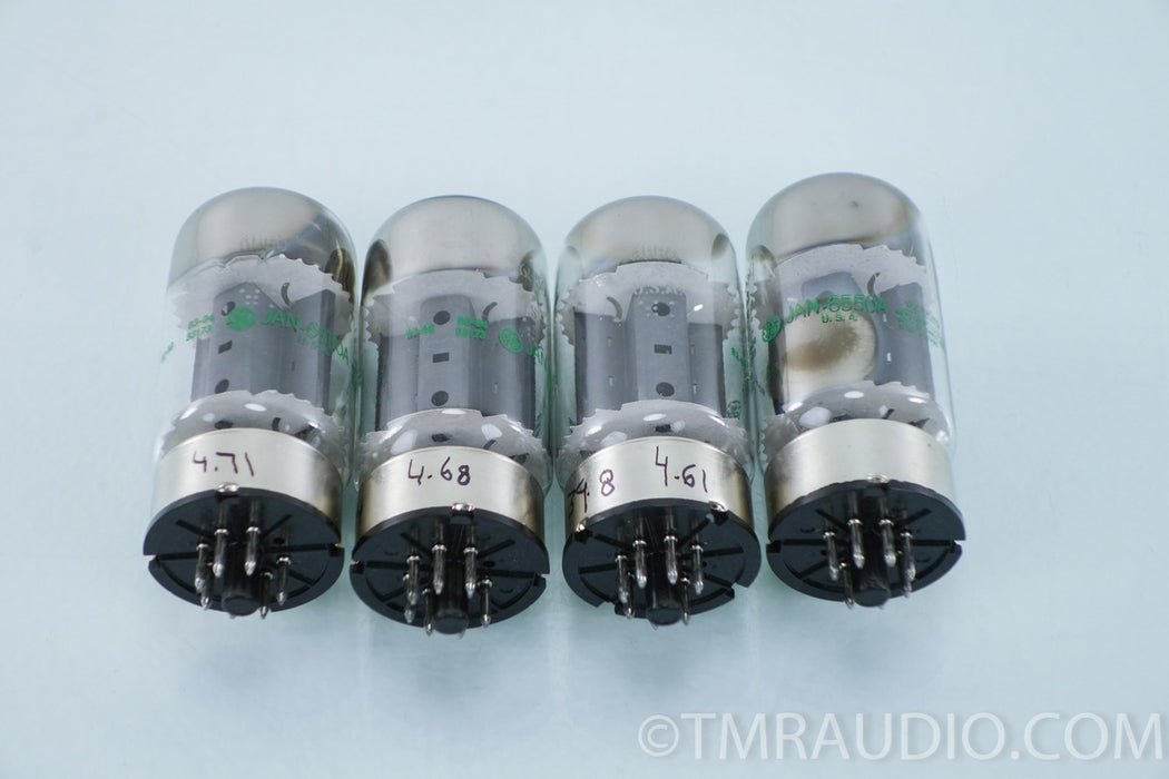 General Electric GE Jan 6550a Tubes Matched Quad (Set of 4)