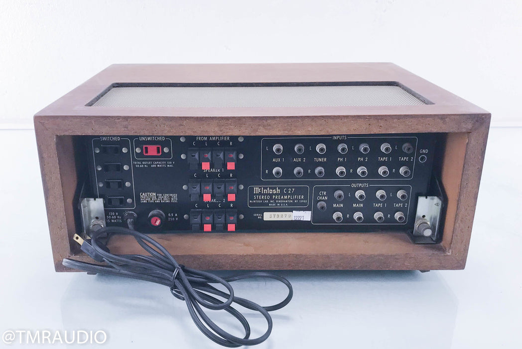 McIntosh C27 Vintage Stereo Preamplifier in Walnut Cabinet