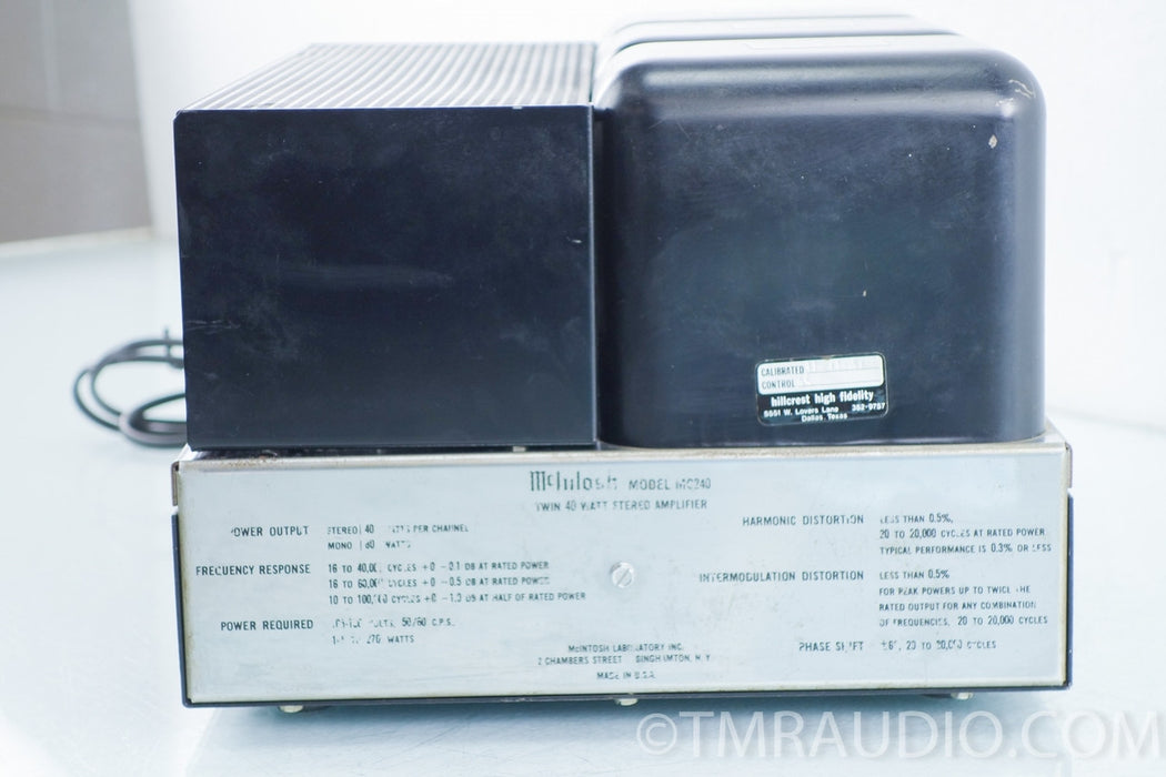 McIntosh MC240 Vintage Stereo Tube Amplfier w/ Telefunken Tubes