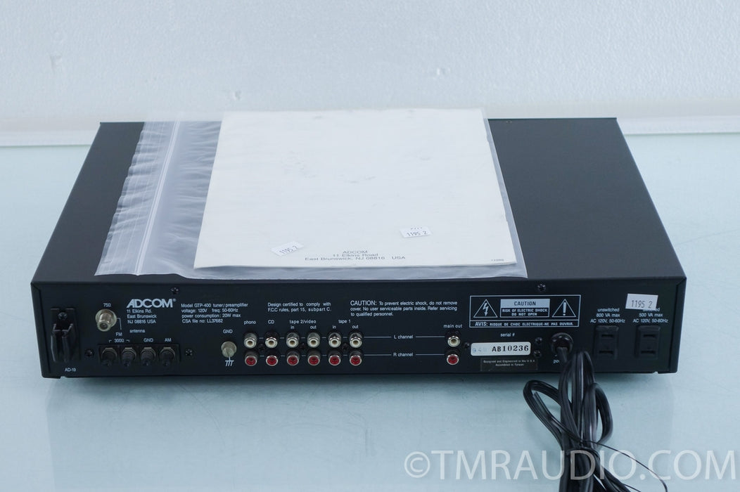 Adcom GTP-400 Tuner / Preamplifier