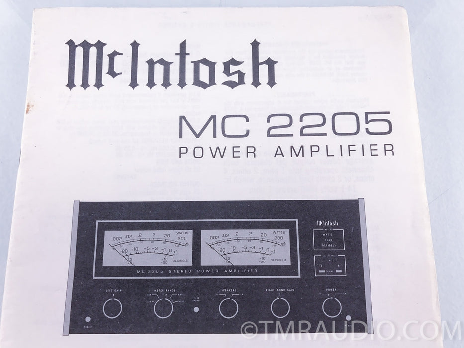 McIntosh MC2205 Stereo Power Amplifier
