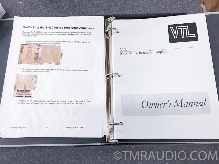 VTL S-400 Tube Stereo Power Amplifier