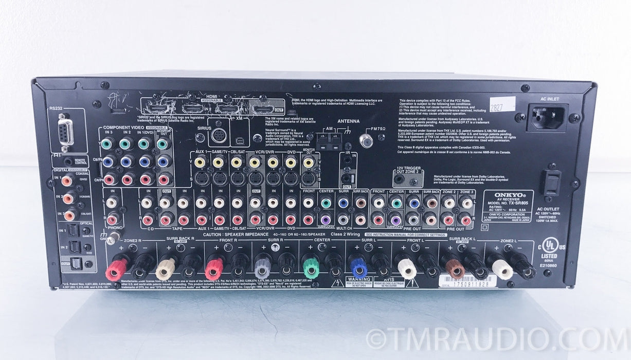 Onkyo TX-SR805 7.1 Channel Home Theater Receiver