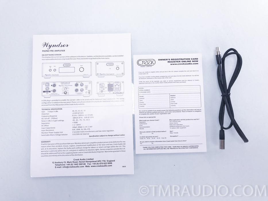 Creek Audio Wyndsor Phono Preamplifier (new / open box)
