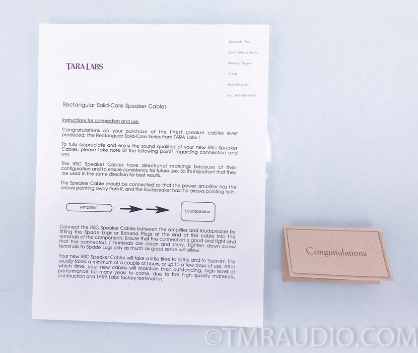 Tara Labs RSC Reference 2000 Generation II Speaker Cables
