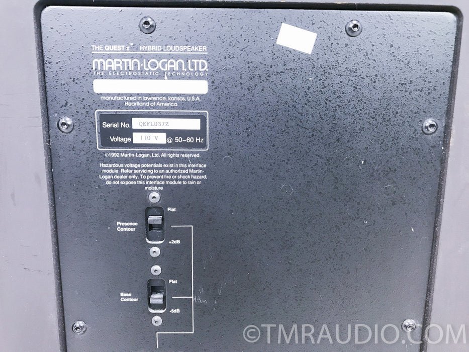 Martin Logan Quest Z Floorstanding Electrostatic Hybrid Speakers