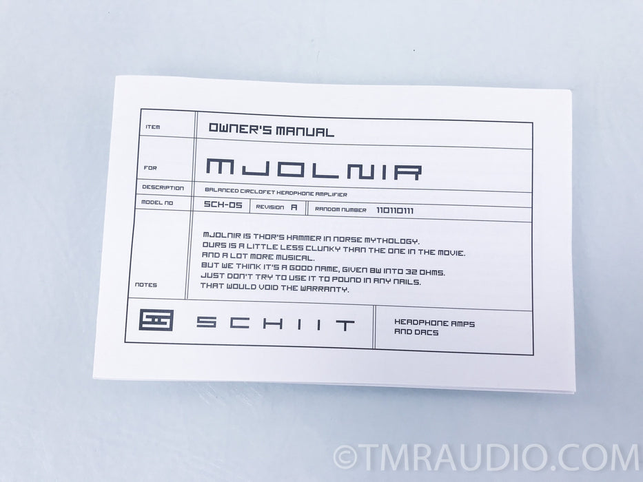 Schiit Mjolnir Headphone Amplifier 1